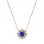 18k Rose Gold 18k Rose Gold Custom Tanzanite And Diamond Pendant - Three-Quarter View -  105106 - Thumbnail