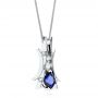 18k White Gold 18k White Gold Custom Tanzanite And Diamond Pendant - Flat View -  103982 - Thumbnail