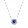  Platinum Platinum Custom Tanzanite And Diamond Pendant - Three-Quarter View -  105106 - Thumbnail