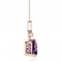 18k Rose Gold 18k Rose Gold Custom Trilliant Amethyst And Diamond Pendant - Side View -  103385 - Thumbnail