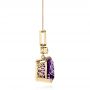 14k Yellow Gold 14k Yellow Gold Custom Trilliant Amethyst And Diamond Pendant - Side View -  103385 - Thumbnail