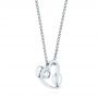 14k White Gold And Platinum 14k White Gold And Platinum Custom Two-tone Diamond Heart Pendant - Flat View -  104255 - Thumbnail