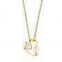14k Yellow Gold And 14K Gold Custom Two-tone Diamond Heart Pendant - Flat View -  104255 - Thumbnail