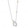 14k White Gold Custom Two-tone Diamond Pendant - Flat View -  103525 - Thumbnail