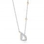 14k White Gold Custom Two-tone Diamond Pendant - Flat View -  103525 - Thumbnail