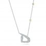 14k White Gold Custom Two-tone Diamond Pendant - Three-Quarter View -  103525 - Thumbnail