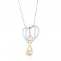 14k Yellow Gold And 14K Gold Custom Two-tone White Quartz Pendant - Flat View -  102541 - Thumbnail