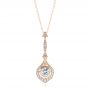 18k Rose Gold 18k Rose Gold Custom Vintage Inspired Diamond Pendant - Three-Quarter View -  107261 - Thumbnail