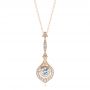 18k Rose Gold 18k Rose Gold Custom Vintage Inspired Diamond Pendant - Three-Quarter View -  107261 - Thumbnail