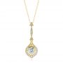 14k Yellow Gold 14k Yellow Gold Custom Vintage Inspired Diamond Pendant - Three-Quarter View -  107261 - Thumbnail