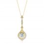 14k Yellow Gold 14k Yellow Gold Custom Vintage Inspired Diamond Pendant - Three-Quarter View -  107261 - Thumbnail