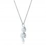 14k White Gold Custom Wrapped Diamond Pendant - Flat View -  102101 - Thumbnail