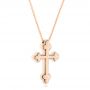 14k Rose Gold 14k Rose Gold Custom Diamond Cross Pendant - Flat View -  102920 - Thumbnail