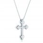  Platinum Platinum Custom Diamond Cross Pendant - Flat View -  102920 - Thumbnail