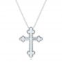  Platinum Platinum Custom Diamond Cross Pendant - Three-Quarter View -  102920 - Thumbnail