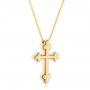 14k Yellow Gold 14k Yellow Gold Custom Diamond Cross Pendant - Flat View -  102920 - Thumbnail