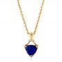 18k Yellow Gold 18k Yellow Gold Custom Tanzanite And Diamond Pendant - Three-Quarter View -  103206 - Thumbnail