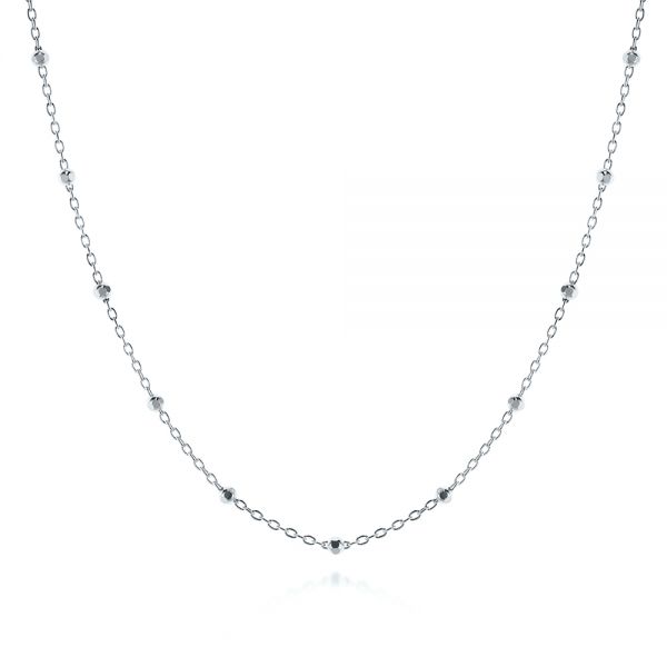  Platinum Platinum Dainty Bead Necklace - Three-Quarter View -  106149