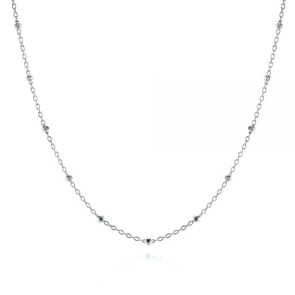  Platinum Platinum Dainty Bead Necklace - Three-Quarter View -  106149 - Thumbnail