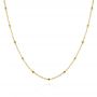 14k Yellow Gold Dainty Bead Necklace - Three-Quarter View -  106149 - Thumbnail