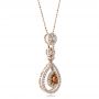  18K Gold And 18k Rose Gold 18K Gold And 18k Rose Gold Deep Yellow Diamond Halo Pendant - Flat View -  100676 - Thumbnail