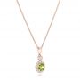 14k Rose Gold 14k Rose Gold Demantoid And Diamond Pendant - Flat View -  102631 - Thumbnail