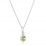 14k White Gold 14k White Gold Demantoid And Diamond Pendant - Flat View -  102631 - Thumbnail