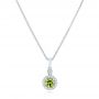 14k White Gold 14k White Gold Demantoid And Diamond Pendant - Three-Quarter View -  102631 - Thumbnail