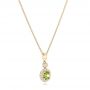 14k Yellow Gold 14k Yellow Gold Demantoid And Diamond Pendant - Flat View -  102631 - Thumbnail