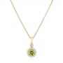 14k Yellow Gold 14k Yellow Gold Demantoid And Diamond Pendant - Three-Quarter View -  102631 - Thumbnail