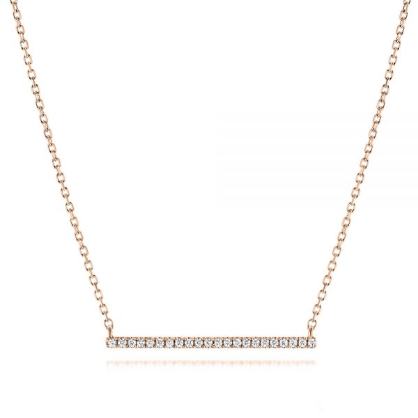 18k Rose Gold 18k Rose Gold Diamond Bar Necklace - Three-Quarter View -  106290