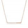 18k Rose Gold 18k Rose Gold Diamond Bar Necklace - Three-Quarter View -  107091 - Thumbnail