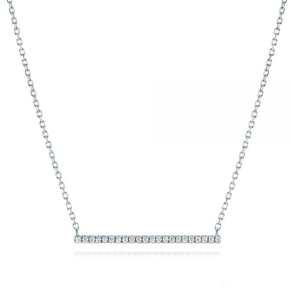  Platinum Platinum Diamond Bar Necklace - Three-Quarter View -  106290