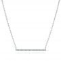 14k White Gold Diamond Bar Necklace - Three-Quarter View -  106290 - Thumbnail