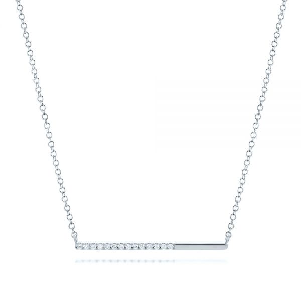 Platinum Platinum Diamond Bar Necklace - Three-Quarter View -  107091