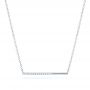 14k White Gold 14k White Gold Diamond Bar Necklace - Three-Quarter View -  107091 - Thumbnail