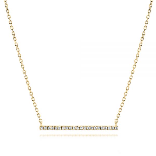 18k Yellow Gold 18k Yellow Gold Diamond Bar Necklace - Three-Quarter View -  106290
