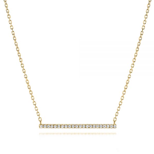 14k Yellow Gold 14k Yellow Gold Diamond Bar Necklace - Three-Quarter View - 106290