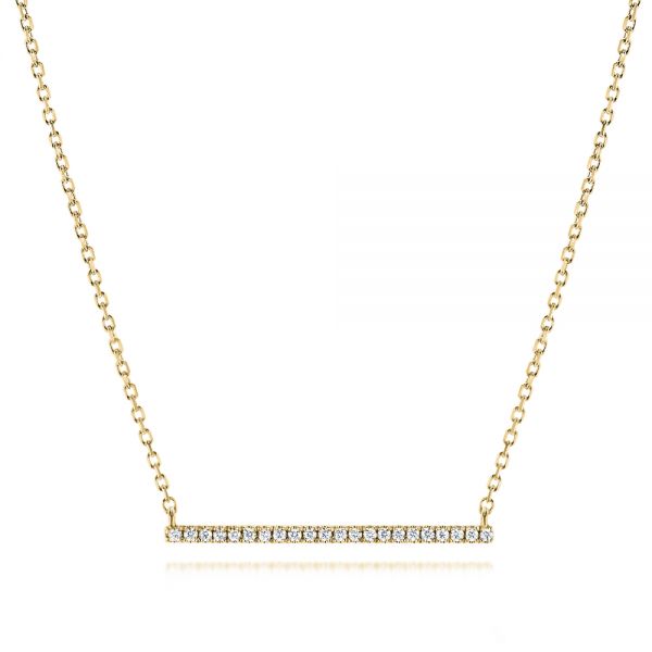 14k Yellow Gold 14k Yellow Gold Diamond Bar Necklace - Three-Quarter View -  106290