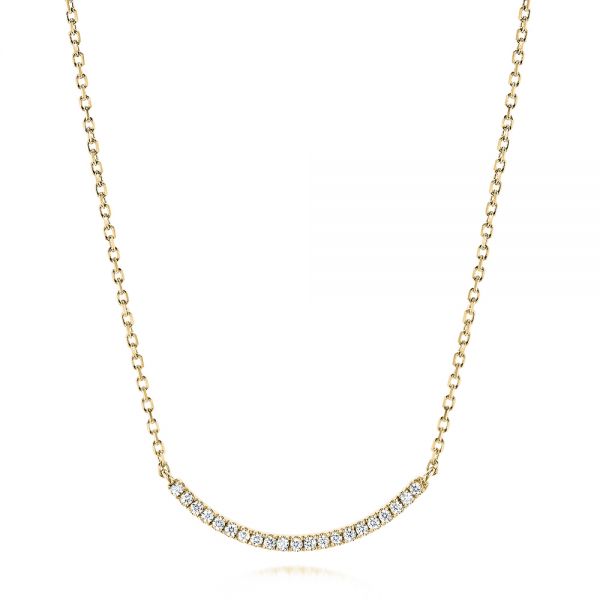 14k Yellow Gold 14k Yellow Gold Diamond Bar Necklace - Three-Quarter View -  106291