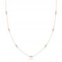 14k Rose Gold 14k Rose Gold Diamond Bezel Necklace - Three-Quarter View -  107180 - Thumbnail