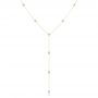 14k Yellow Gold 14k Yellow Gold Diamond Bezel Set Y-drop Necklace - Three-Quarter View -  107176 - Thumbnail