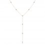 18k Rose Gold 18k Rose Gold Diamond Bezel Y-drop Necklace - Three-Quarter View -  107175 - Thumbnail