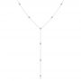 14k White Gold 14k White Gold Diamond Bezel Y-drop Necklace - Three-Quarter View -  107175 - Thumbnail