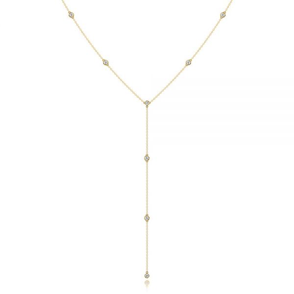 Diamond Bezel Y-drop Necklace - Image