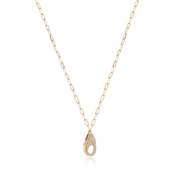 14k Rose Gold 14k Rose Gold Diamond Charm Holder Necklace - Flat View -  107768
