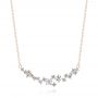 18k Rose Gold 18k Rose Gold Diamond Cluster Necklace - Three-Quarter View -  107184 - Thumbnail