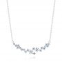 14k White Gold 14k White Gold Diamond Cluster Necklace - Three-Quarter View -  107184 - Thumbnail