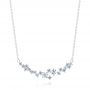 14k White Gold 14k White Gold Diamond Cluster Necklace - Three-Quarter View -  107184 - Thumbnail