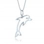  Platinum Platinum Diamond Dolphin Pendant - Flat View -  1318 - Thumbnail